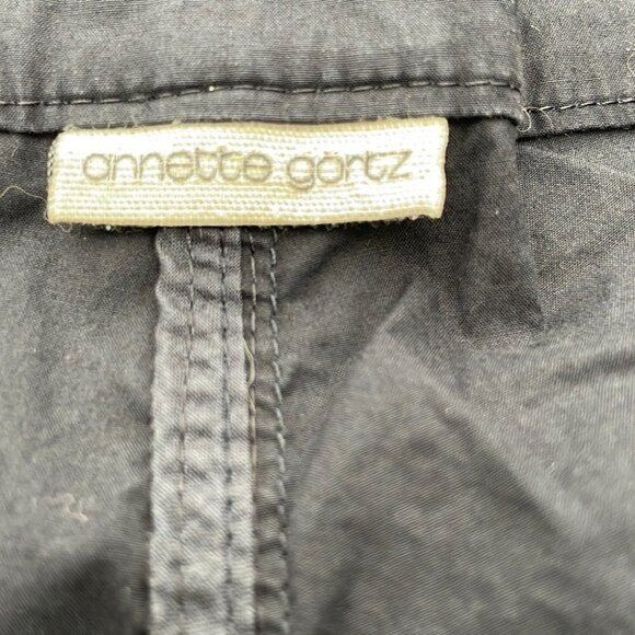 ANNETTE Gortz Cinched crop pants lagenlook black cotton elastic blend sz 10 - Picture 6 of 11